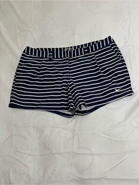Nike Golf Women's Navy & White Striped Athletic Shorts - Casual Shorts Size 14